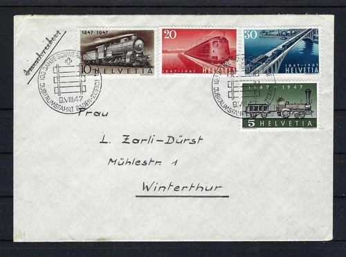 Switzerland 1947 Railway Centenary First Day Cover - Zumstein CV CHF 48
