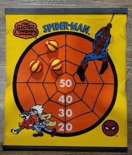 1978 USED Spider Man The Electric Company Ball Dart Game 17 x 14" VF EX