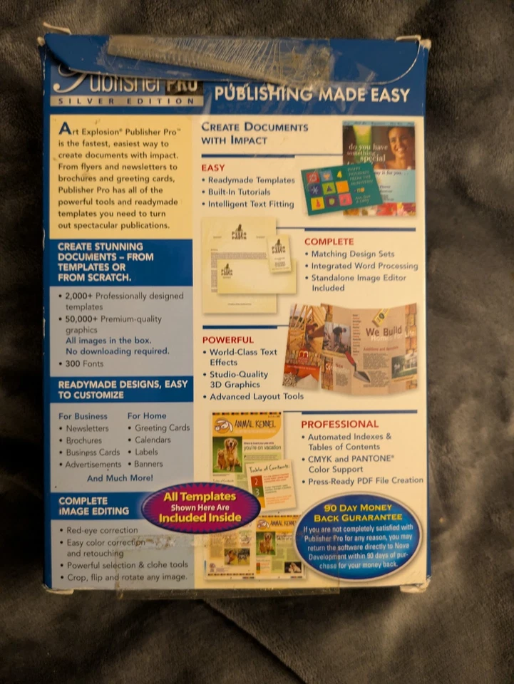 PC de colección Nova Art Explosion Publisher PRO edición plateada Windows 98/XP/ME completo Foto 4 de 4