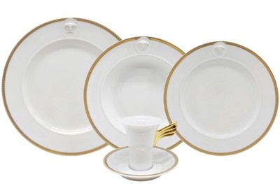 VERSACE TISCHSET 4-TEILIG AUS PORZELLAN - MEDAILLON MEANDRE D'OR