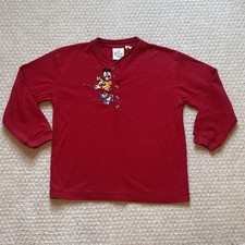 Vtg Disney Store Shirt Youth Sz Small 4 5 Embroidered Mickey Mouse Donald Duck