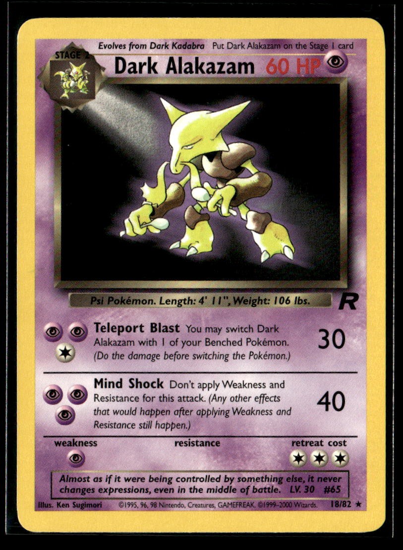 Dark Alakazam (18) 18/82 Team Rocket NM EN-1429