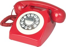 Classic Retro Telephone/Vintage Style Corded Phone/Classic Red