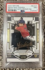 2023 Topps Tier One Masataka Yoshida RC Auto Break Out Rookie /25 Gold Ink PSA 9