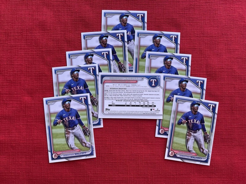 Sebastian Walcott 2024 Bowman Draft #BP-112 Rangers Rookie Cards (lot of 10)