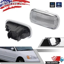 For 03-07 Honda Accord Black/Clear Lens Turn signal Side Marker Lights Housings
