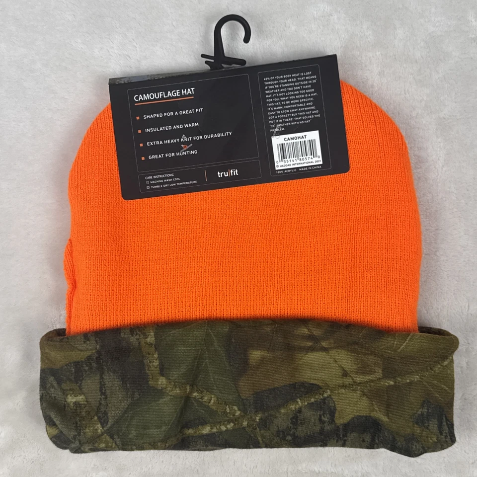 NWT Mens Tru Fit Reversible Real Tree Camouflage Pen Orange Hat One Size - Image 4 of 4