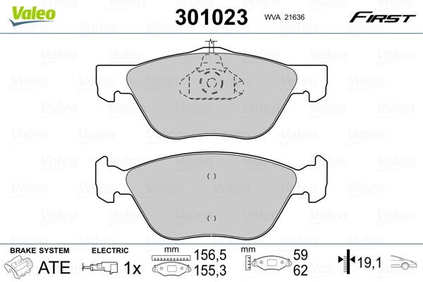 Fits VALEO 301023 HAM PADS. FIRST FIAT BRAVO I (182) (6/1995>9/1998)  ⭐UK Stock⭐