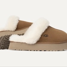 New in Box Women's UGG Brand Disquette Platform Slippers Shoes Chestnut Size 7