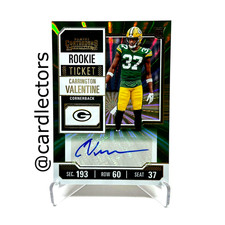 2023 Contenders CARRINGTON VALENTINE #174 RC Rookie Opening Kickoff Ticket Auto