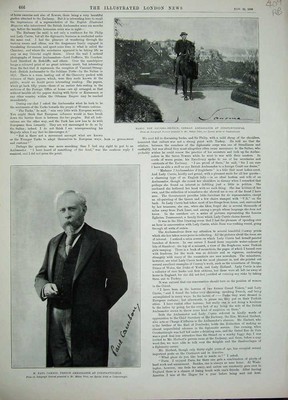 Old Antique Print 1896 Baron Saurma-Jeltsch Paul Cambon Currie Nelidoff 19th