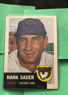 1953 Topps - Hank Sauer #111 Bio Information in White