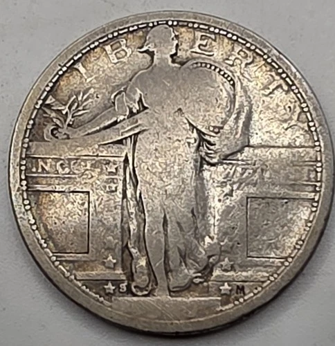 《SILVER》  1917-S V-2  Standing Liberty Quarter *SILVER*