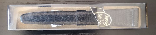 Vintage NOS 1960's Speidel 11/16" (17.5mm) Black Lizard Grain Leather Watch Band - Picture 7 of 7