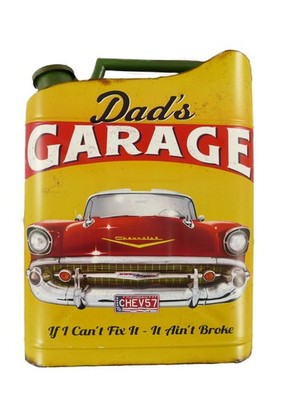 Blechschild ''Dad's Garage'' Auto Oldtimer Werkstatt Kanister Geschenk 45x36cm Neu