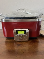 GreenPan Elite 8-in-1 Programmable 6QT Elec. Slow Cooker-Ceramic Nonstick-RED
