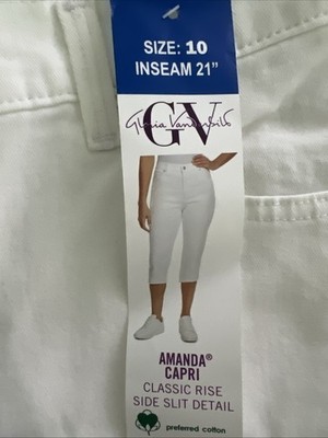 Gloria Vanderbilt Women's Amanda White Capri Jeans Size 10 *NWT