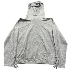 Ariat Kansas Hoodie Womens Large Gray Cotton Self Tie Long Sleeve Elastic Hem