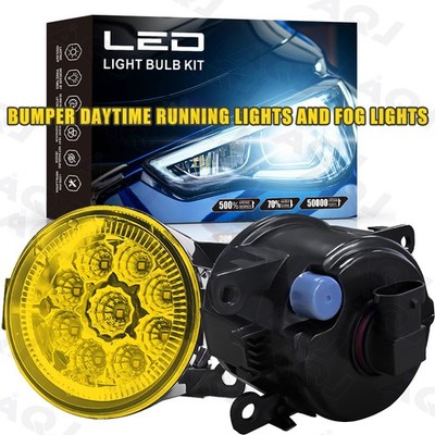 Pair Bumper LED Fogs Driving Lamps yellow For Lincoln Navigator 2007-2014