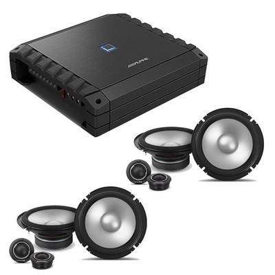 Alpine S2-A36F S-Series Class-D 4-Channel Amp w/ (2) S2-S65C 6.5'' Comp. Bundle