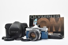 Near MINT Blue Olympus OM-1 SLR 35mm Film Camera 50mm F/1.8 Lens JAPAN 717