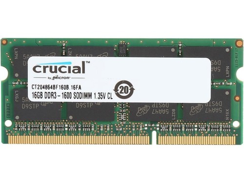 Crucial 16GB CT204864BF160B SODIMM DDR3L 1600mhz PC3L-12800S Laptop Memory RAM - 第 2/2 張圖片