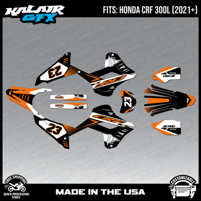 Graphics Kit for Honda CRF300L CRF 300L 2021+  Evader Series - Orange