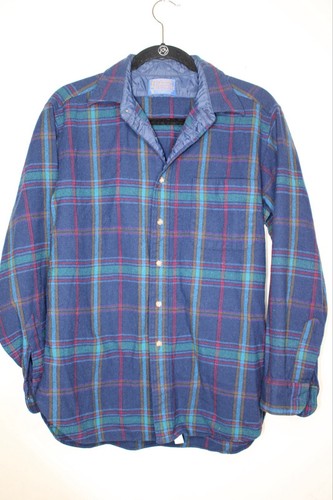 Camicia vintage Pendleton flanella a quadri con bottoni lana uomo taglia L made in USA - Foto 8 di 12