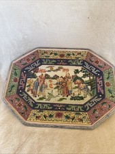 Chinese Qianlong Period Famille Rose Scenes Hand Painted Platter~ 18th C.