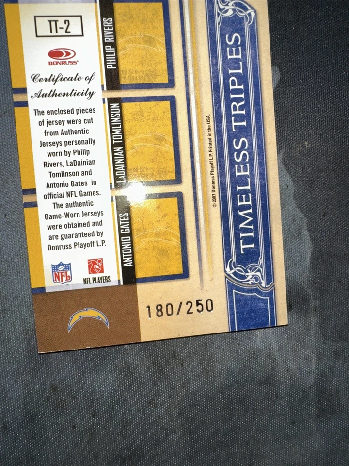 2007 Donruss Classics Timeless Triple TT-2/250 - Imagem 3 de 3