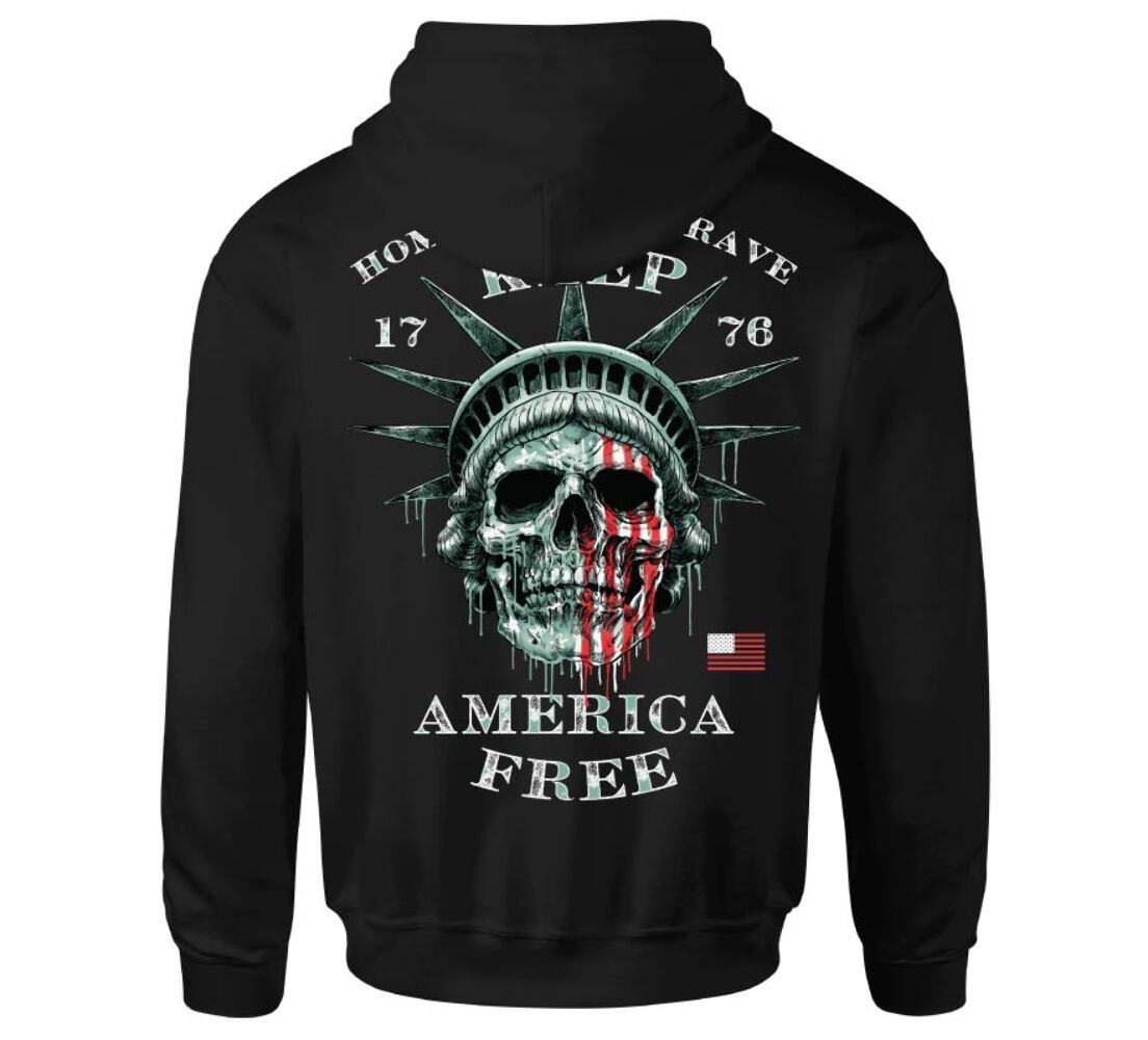 Howitzer Clothing Mens Pullover Hoodie Liberty Skull 10690₽