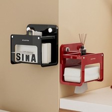 Suction Cup Bathroom Tissue Box Wall Mounted Suction Tissue Storage Box Rack US