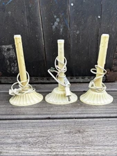 3 Vintage Christmas Single Light Window Electric Plastic Drip Candles Candolier