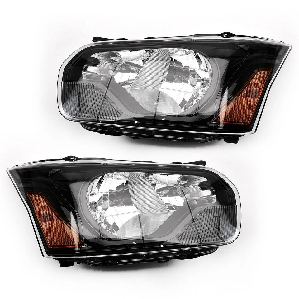 Left&Right Side Halogen Headlight For 2015-2024 Ford Transit 150 250 Black Clear - Image 2 of 4