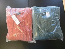 NWT's J. CREW Men's Heavyweight Heritage Cable-knit Sweater - L AU856 