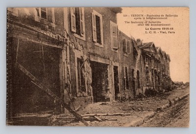 Faubourg After German Bombardment Verdun France Postcard La Guerre 530