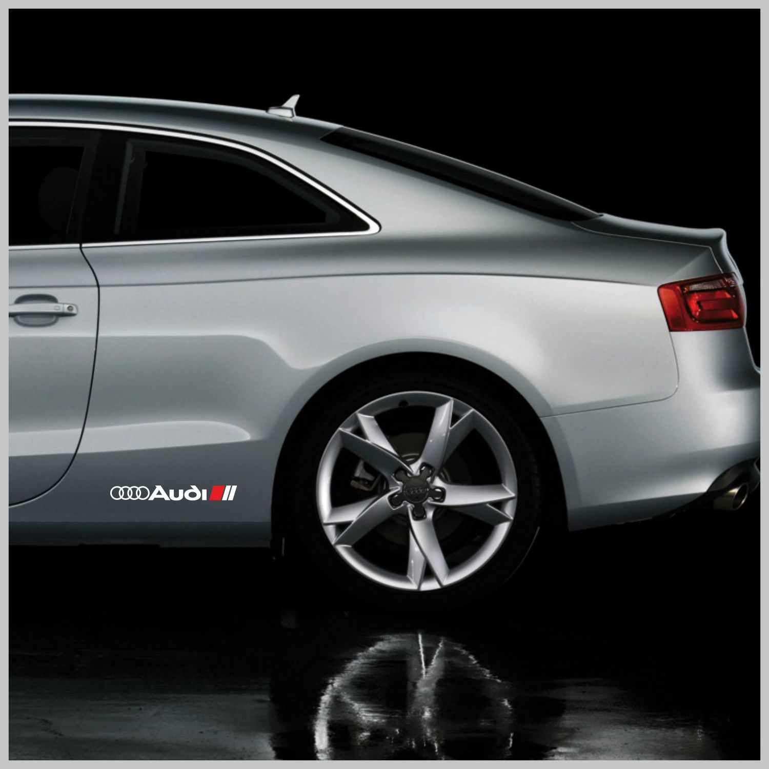 2pcs AUDI SPORT LOGO RINGS DECAL STICKER M1 8"20cm A3 A4 A5 A6 A7 A8