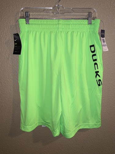 NWT MENS M NIKE OREGON DUCKS ELECTRIC GREEN BASKETBALL SHORTS WINGS NEON RARE - Picture 11 of 11
