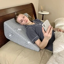 Sacred Thread Memory Foam Wedge Pillow 12-Inch Elevated Support Triangle