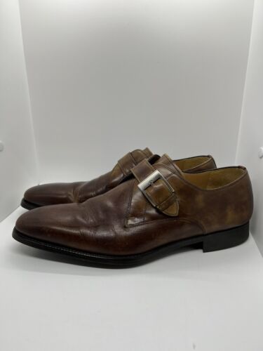 Scarpe eleganti Magnanni Marco in pelle misura 11,5 borbonica con cinturino singolo monaco - Foto 2 di 12