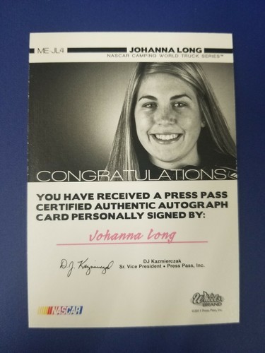 Johanna Long 2011 WHEELS MAIN EVENT MARKS AUTOGRAPH #MS-JL4 CAMPING WORLD TRUCK! - Picture 2 of 2