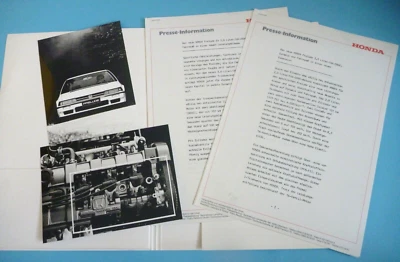 Presse Dossier Kit HONDA PRELUDE 2.0 DOHC 16 Catalogue Brochure Prospekt Deutsch - Photo 1/3