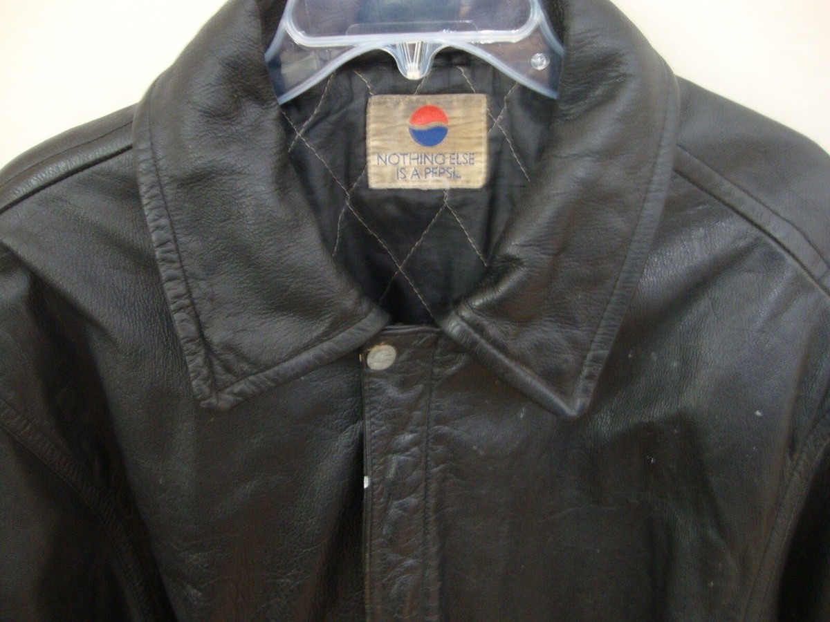 Pepsi レザージャケット Vtg Pepsi Generation Next Black Blue Jacket Leather Size