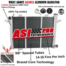 4-Row Aluminum Radiator Fit 1991-93 Dodge D250 D350 W250 W350 Pickup 5.9L Diesel