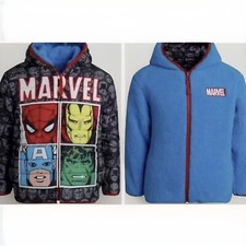 Marvel Avengers Spider-Man Superhero Reversible Jacket 2T Fleece Hoodie 4Pockets