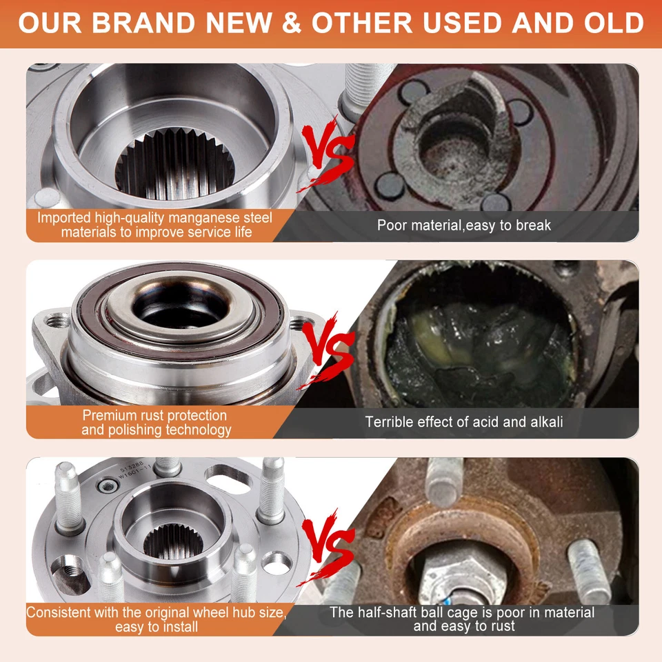 4Pcs Wheel Hub Bearing Assembly For 2010-2016 Buick Lacrosse 2010-2011 Saab 9-5 - Image 2 of 4