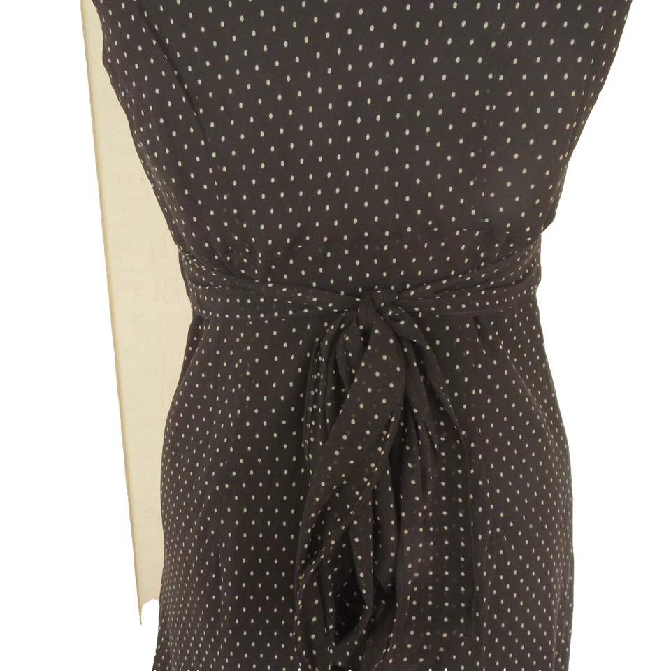 Ann Taylor Sz 8P Silk Flare Sleeveless Polka Dot Swing Dress Lined Y2K Vintage - Image 4 of 4