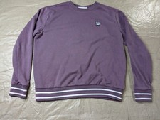 FILA Sweatshirt Women's Large Purple Long Sleeve Pullover Cuffs Logo read