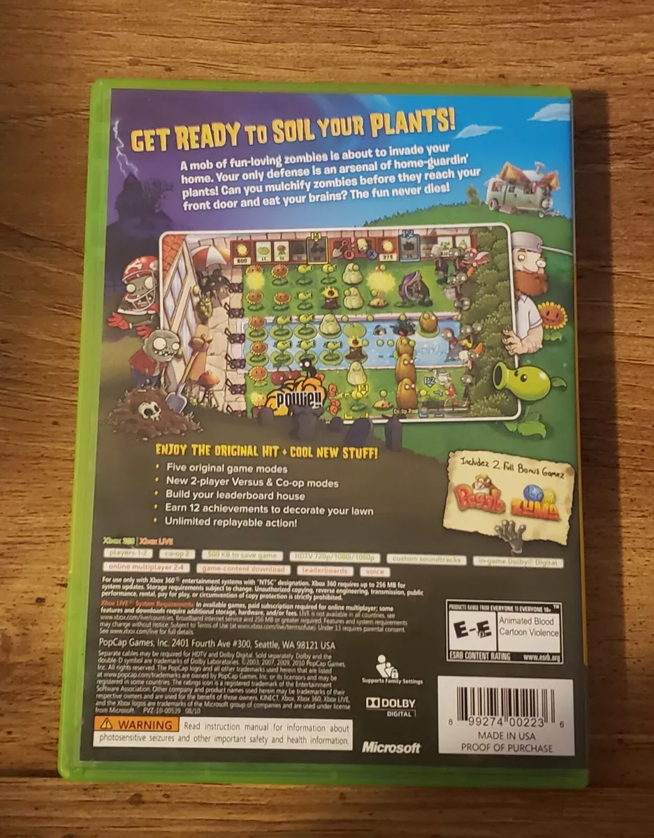 Plants vs Zombies Competitive 2-Player Xbox 360 HD 