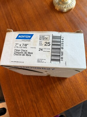Norton 7'' by 7/8'' fiber discs extra coarse Qty. 25 open box but new